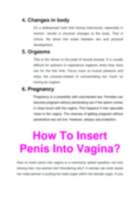 how to insert a penis into a vagina|First